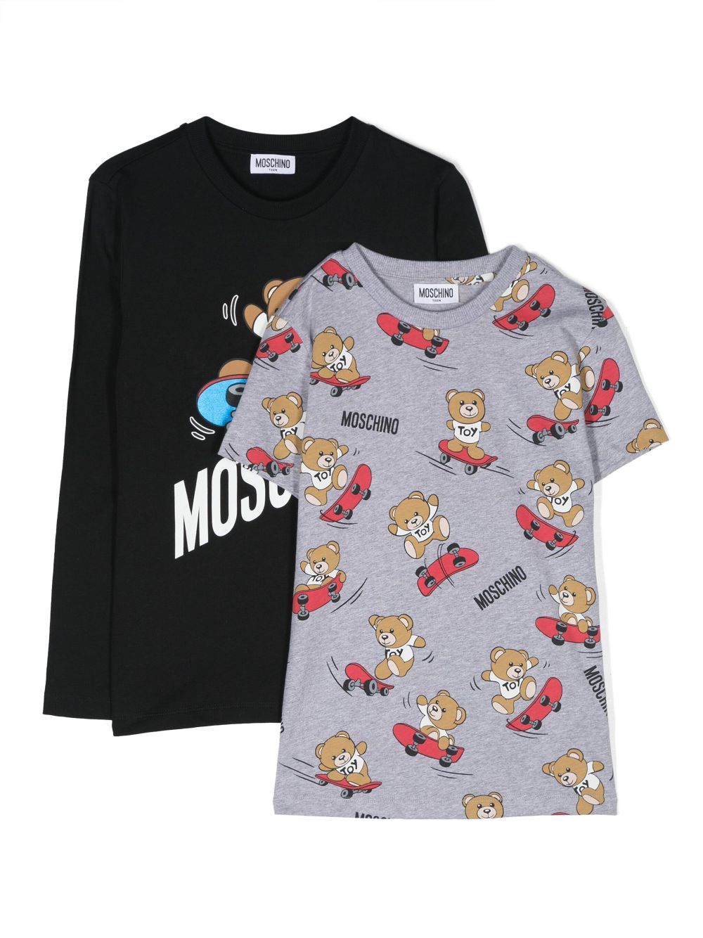 Moschino Kids' Logo-print Cotton T-shirt In Black