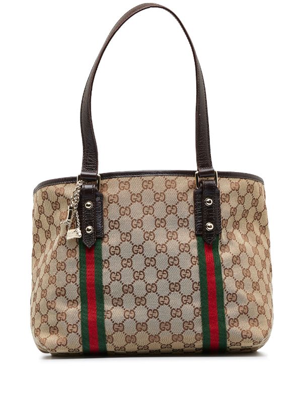 Gucci Beige/Brown GG Canvas Jolicoeur Large Tote Bag