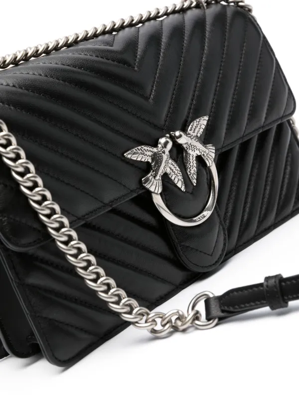 PINKO Love Bird Quilted Shoulder Bag | Black | FARFETCH