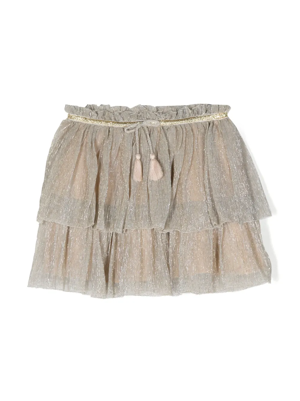 Louise Misha Kids' Metallic Ruffled Miniskirt In Gold