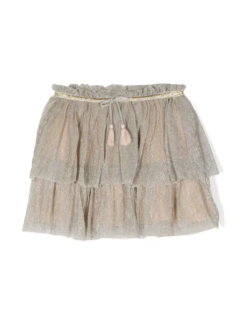 Louise Misha metallic ruffled miniskirt