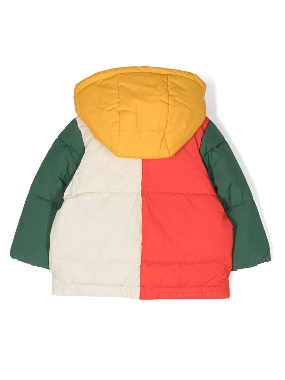 Shop Bobo Choses Colour-block Padded Hooded Jacket In Red