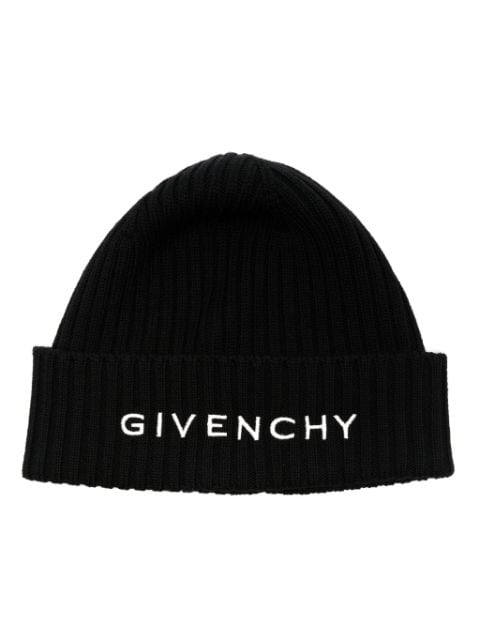 Givenchy logo-print ribbed-knit beanie