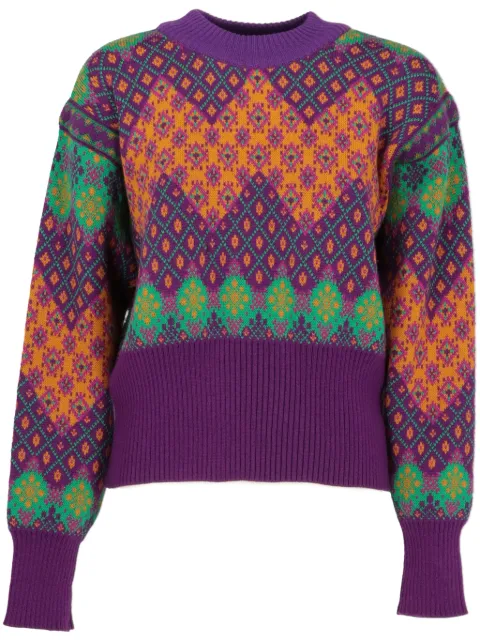 Saint Laurent Pre-Owned 1980s intarsia-knit wool jumper
