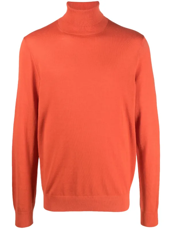 Orange roll cheap neck jumper