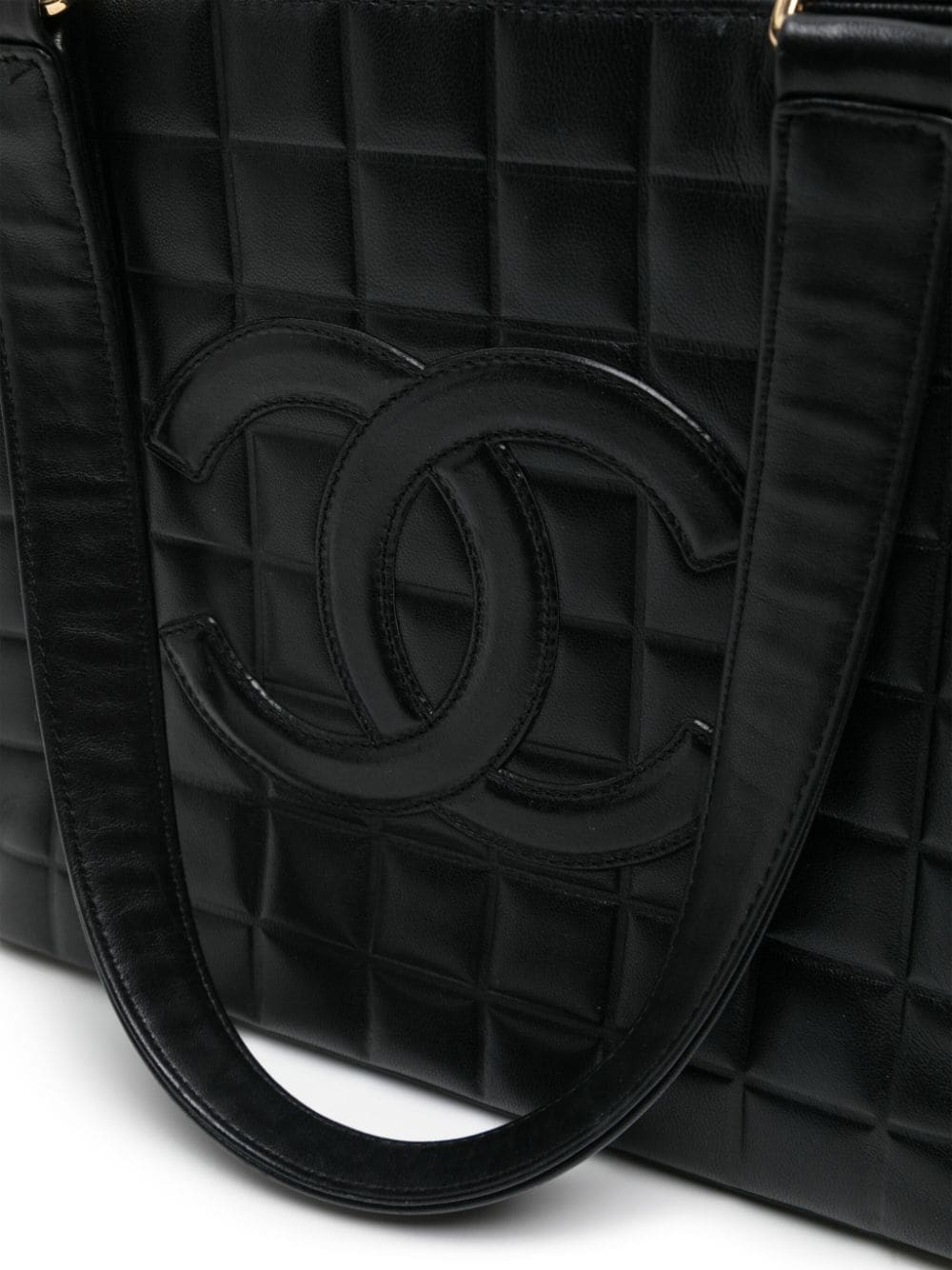 Pre-owned Chanel Choco Bar Cc 托特包 In Black