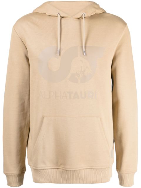 Alpha Tauri logo-print jersey hoodie