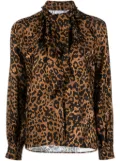 VETEMENTS leopard-print tie-neck blouse - Black