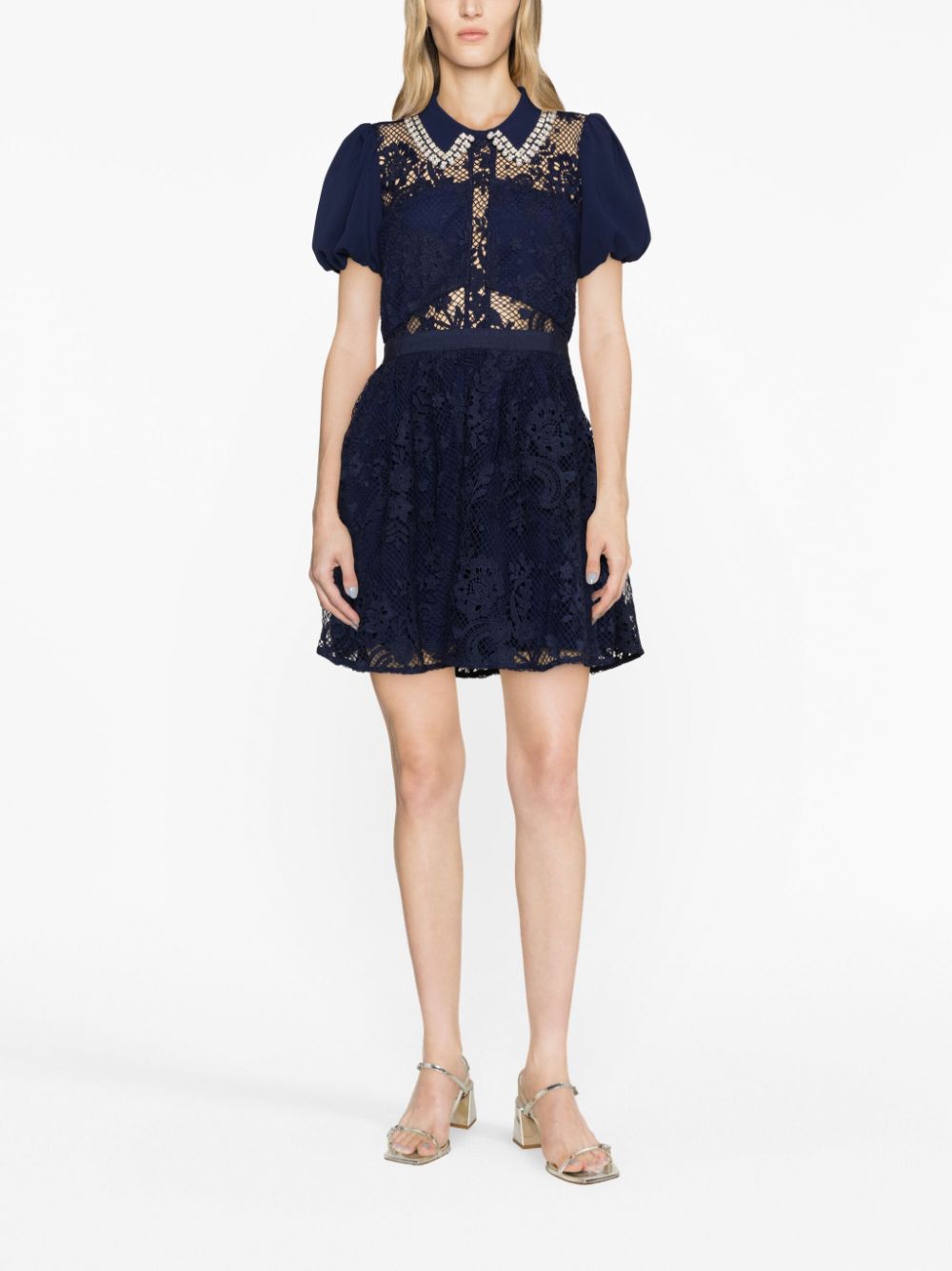 Self Portrait Embellished Guipure Lace Minidress Farfetch 3713