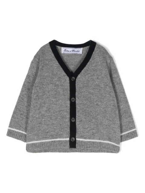 Tartine Et Chocolat Cardigan de cashmere gola V