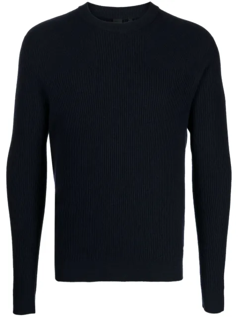 Alpha Tauri logo-plaque ribbed-knit jumper