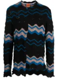 VITELLI zigzag-print crew-neck jumper - Black