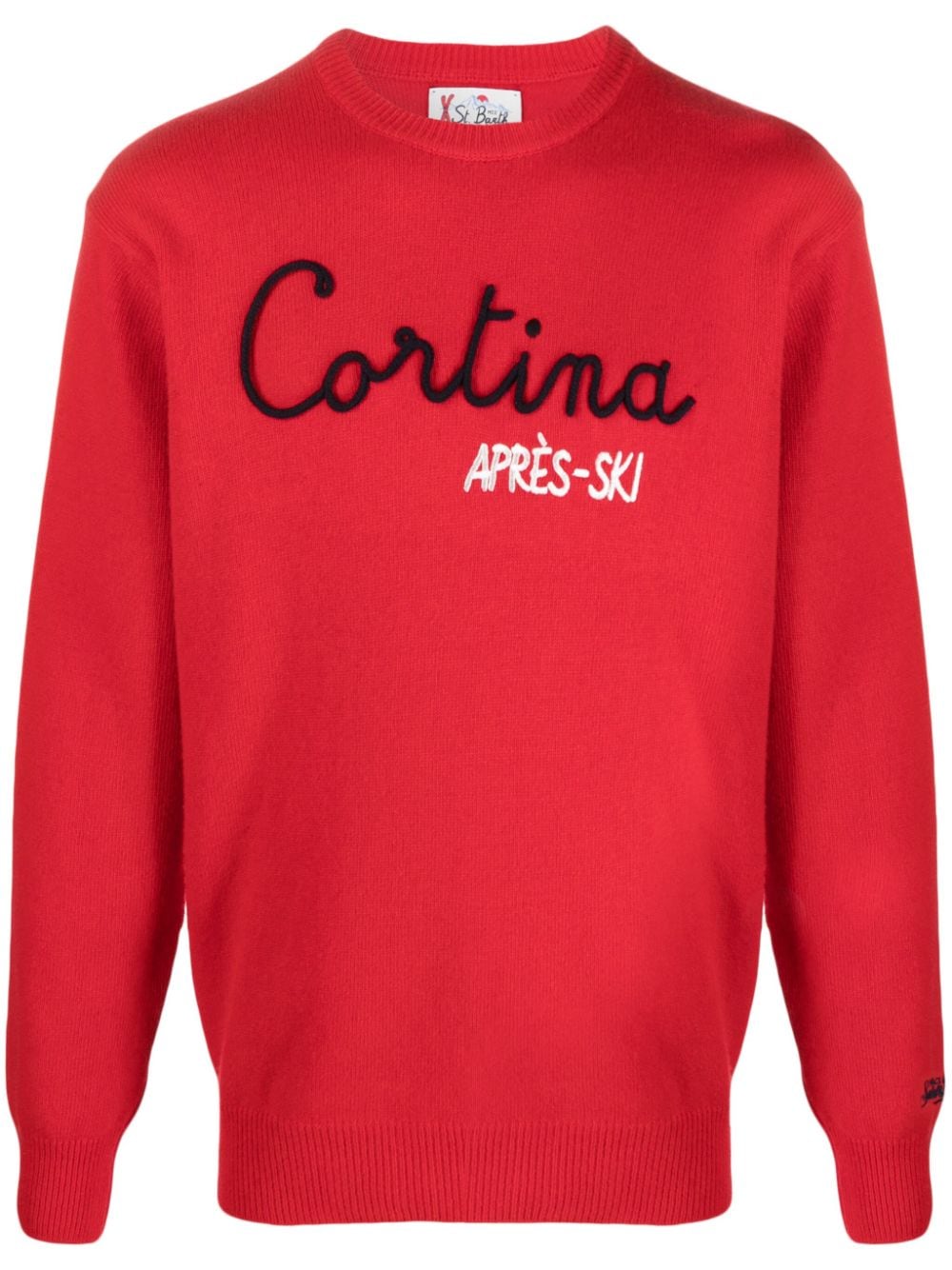 Shop Mc2 Saint Barth Cortina Apès-ski Knitted Jumper In Red