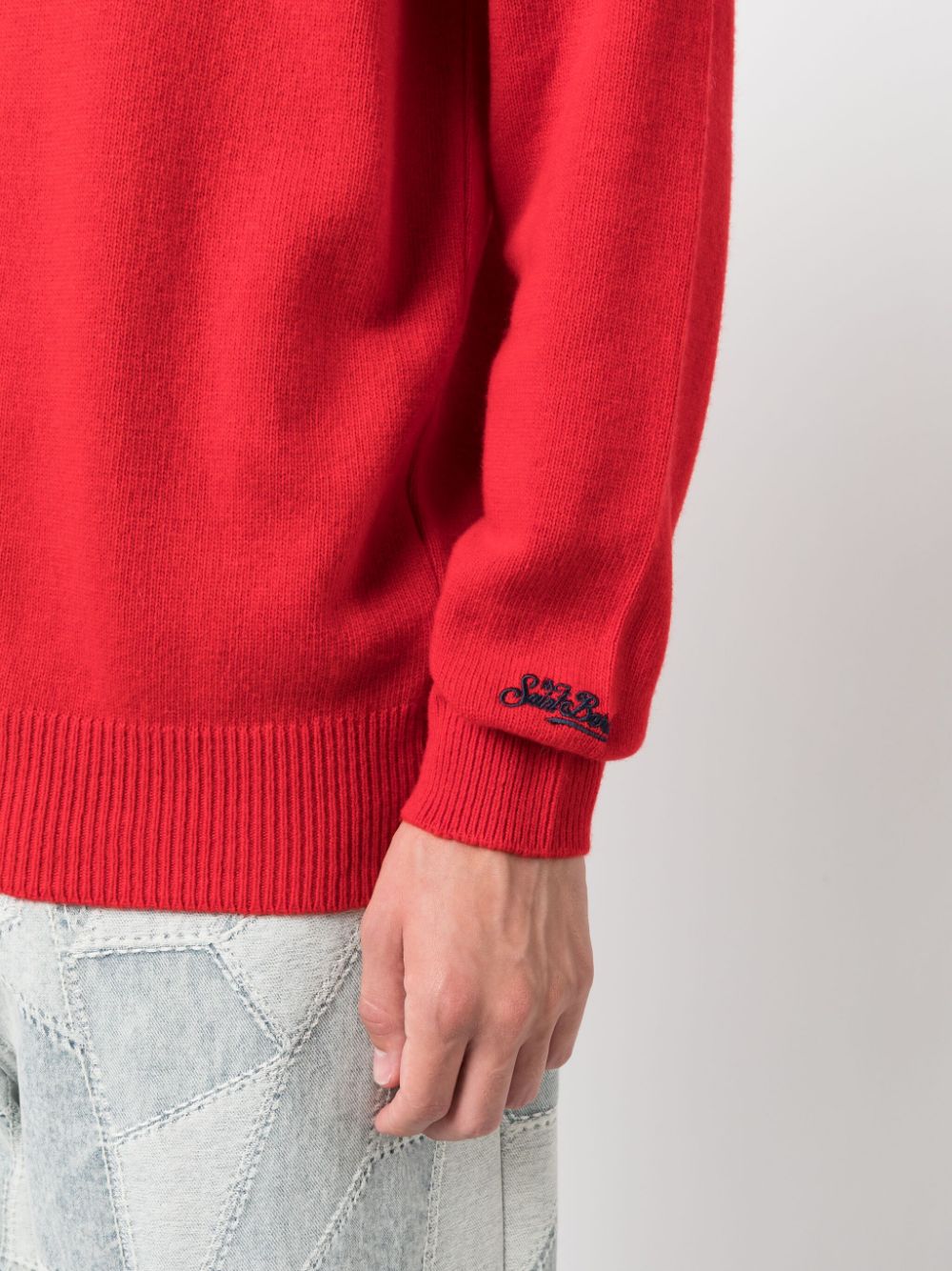 Shop Mc2 Saint Barth Cortina Apès-ski Knitted Jumper In Red