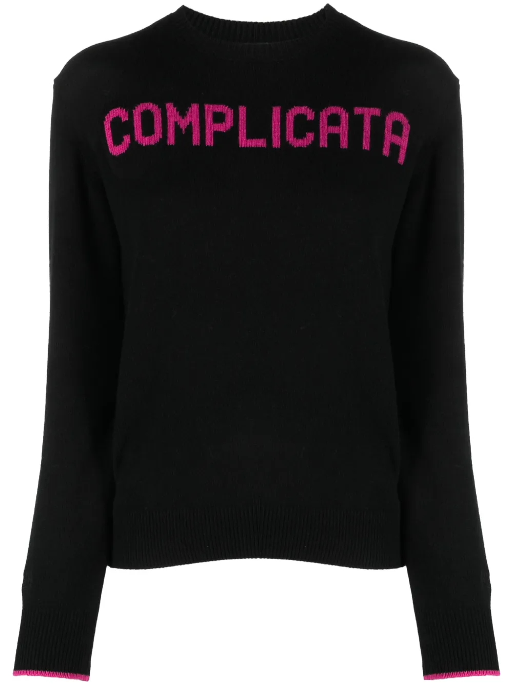 Mc2 Saint Barth Intarsia-knit Complicata Jumper In Black