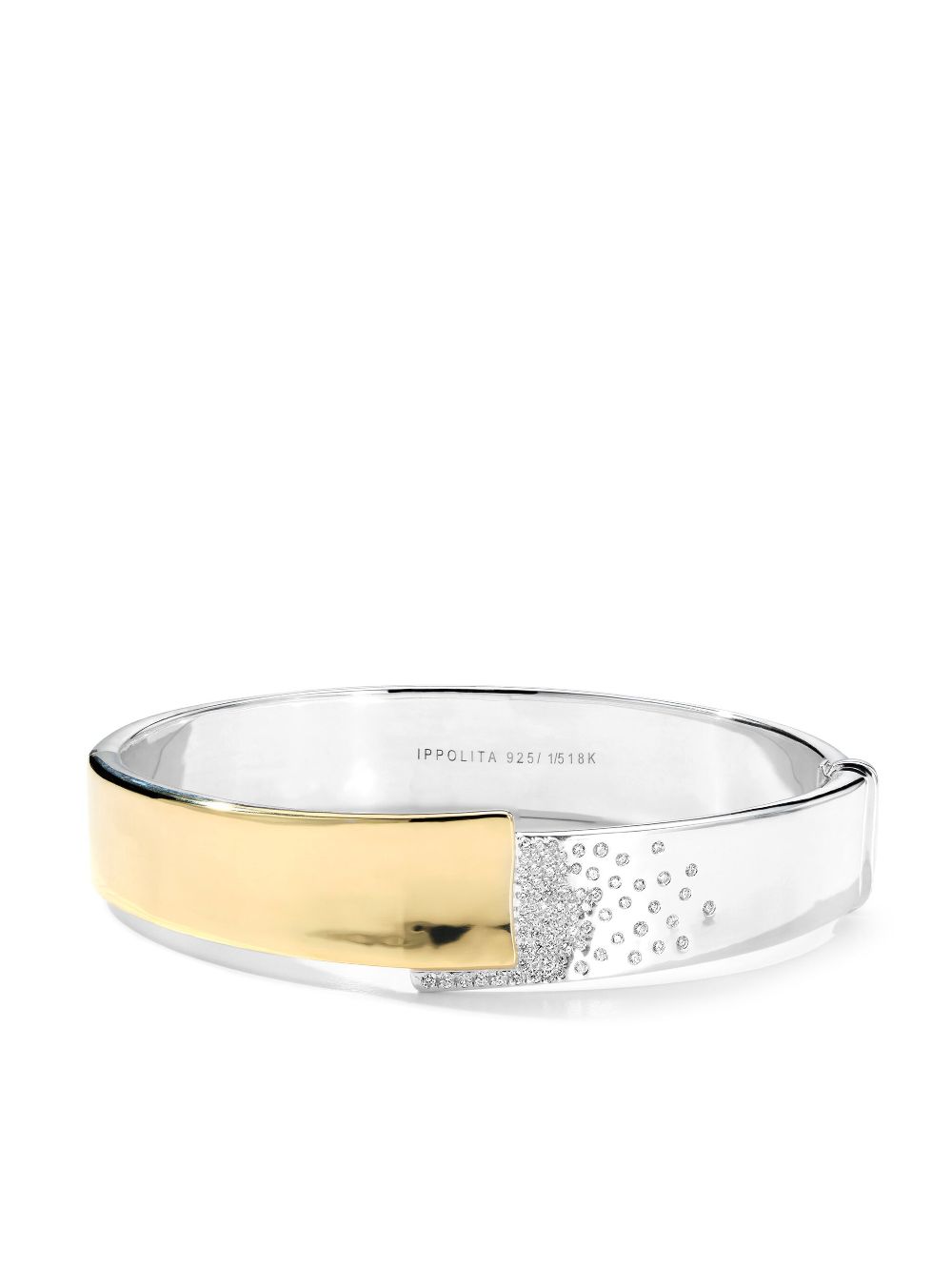 IPPOLITA 18kt yellow gold Chimera Stardust hinged bangle - Silver