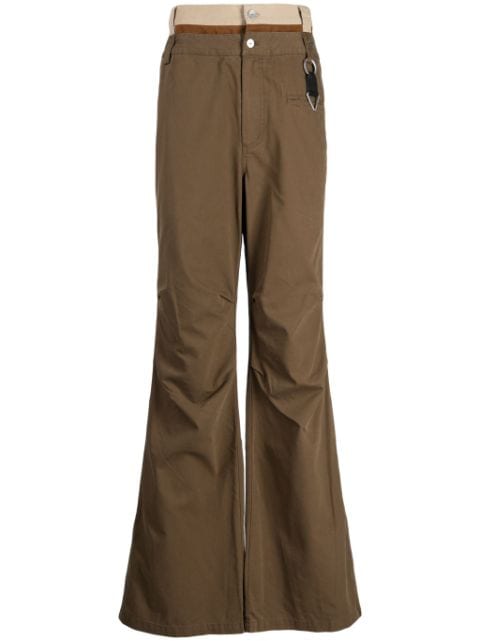 C2h4 double-waist flared trousers 