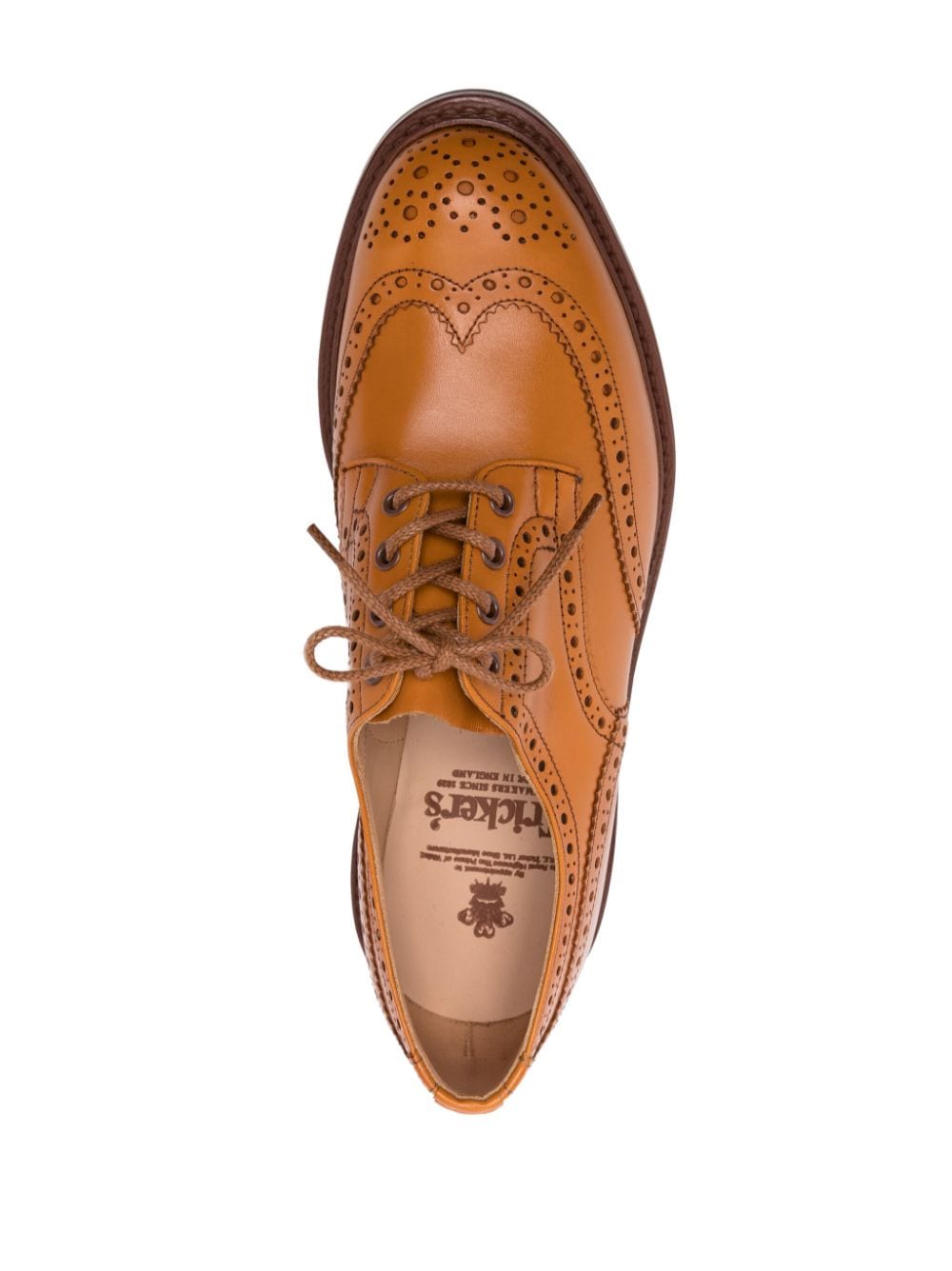 Shop Tricker's Bourton Antique 40mm Perforated Brogues In Brown