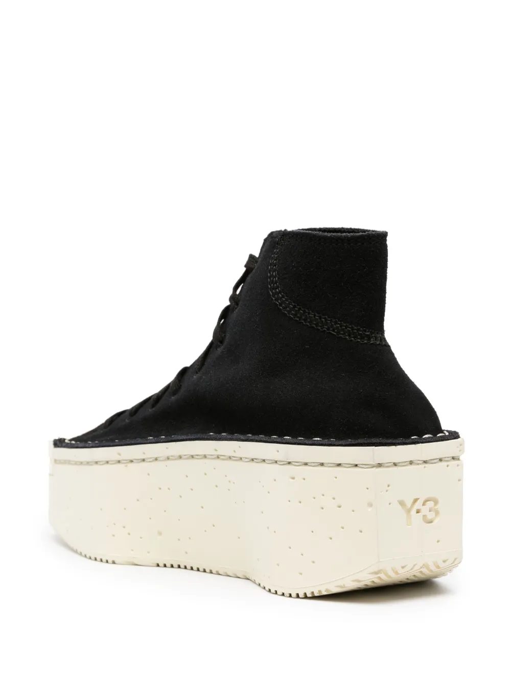 Shop Y-3 Lace-up Platform Sneakers In Schwarz