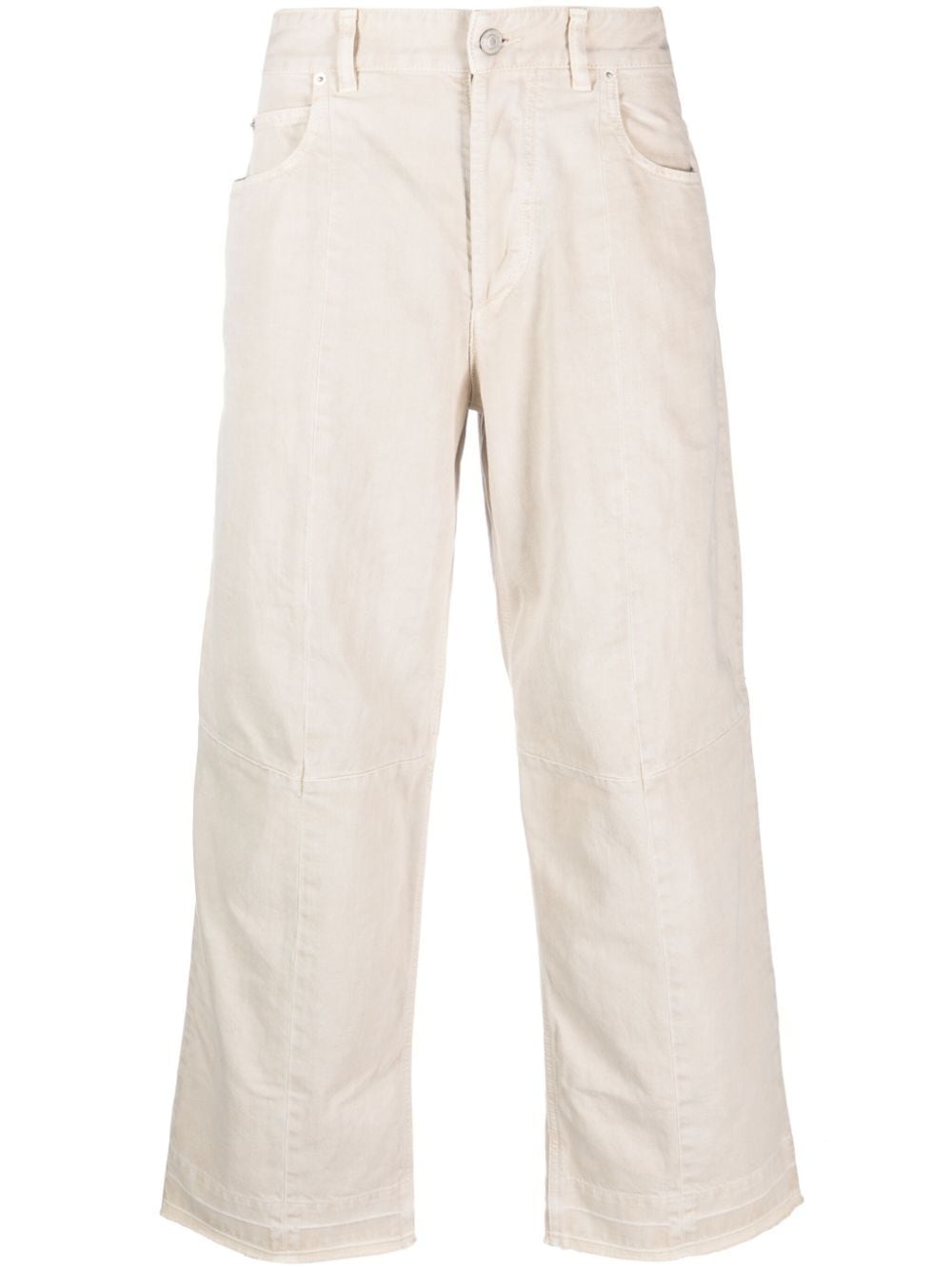 Marant Javi Cotton Trousers In Neutrals