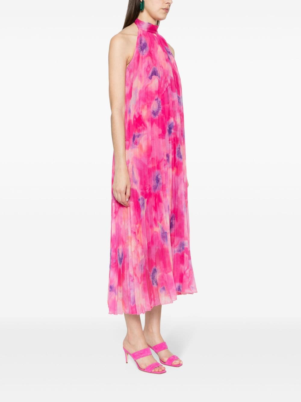 Shop Liu •jo Floral-print Maxi Dress In Pink
