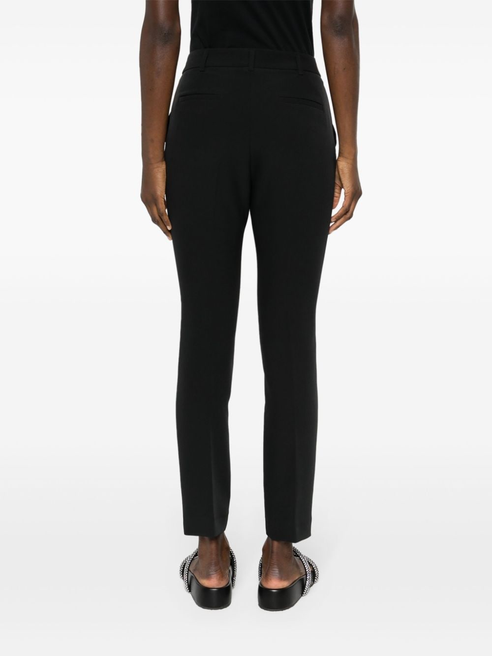 Shop Liu •jo Slim-fit Tailored Trousers In Black