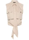 LIU JO layered tie-fastening vest - Neutrals