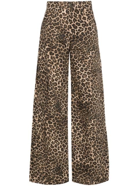 LIU JO pantalones cargo con estampado de leopardo
