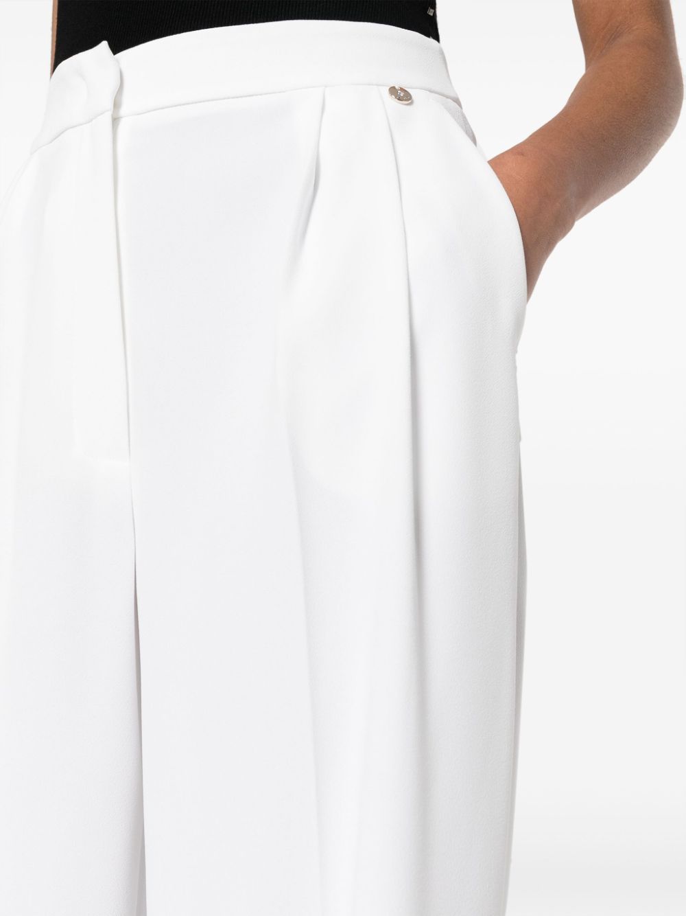 Shop Liu •jo Wide-leg Tailored Trousers In White