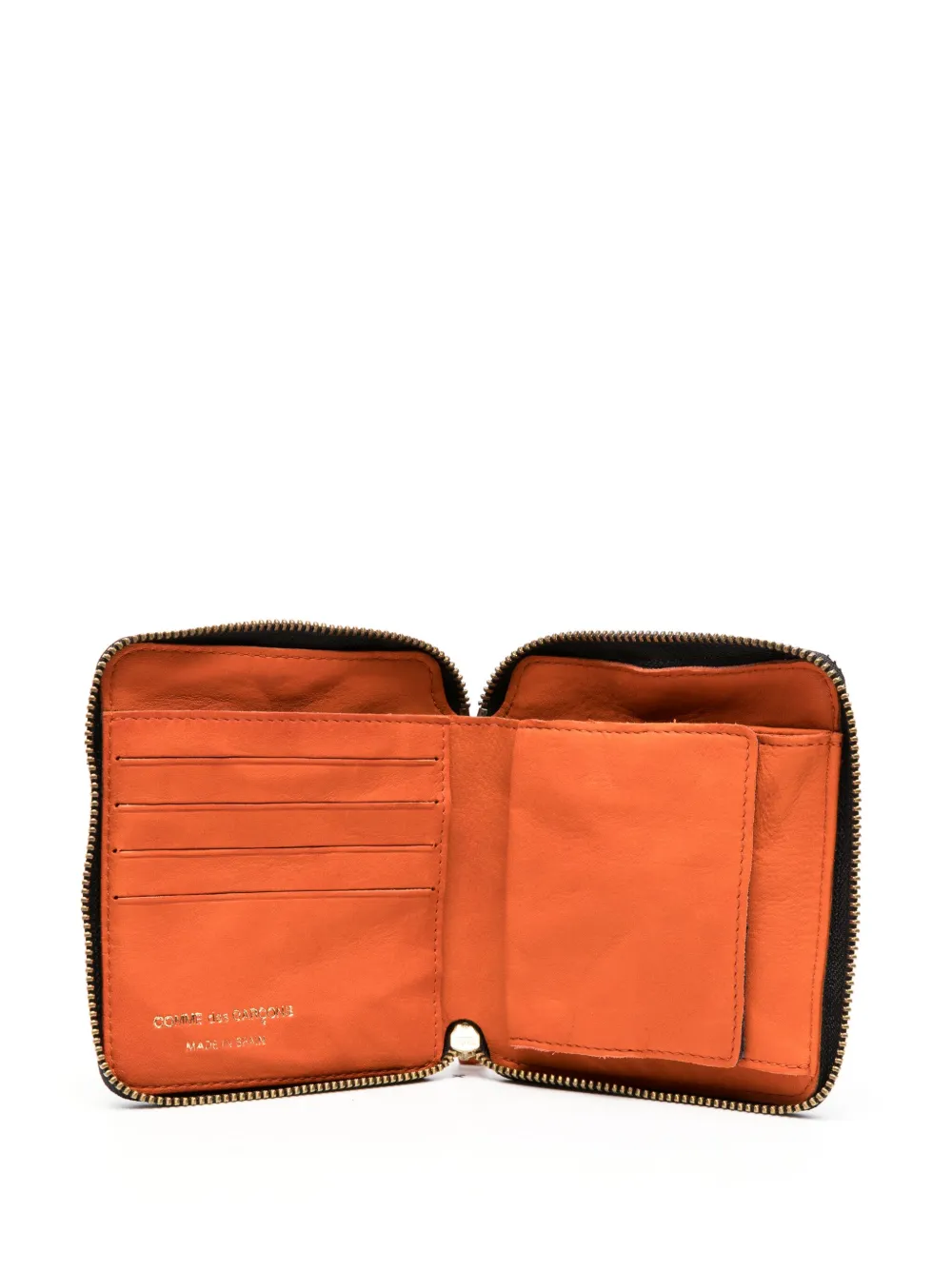 Shop Comme Des Garçons Rectangle-shape Leather Wallet In Orange