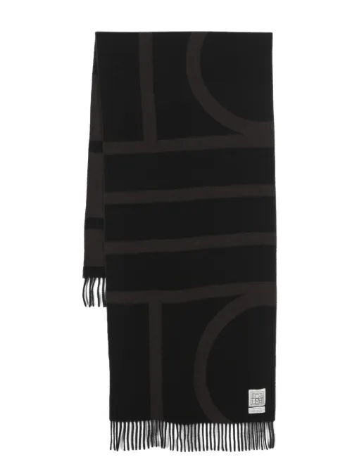 Écharpe en laine à motif monogrammé - TOTEME - Modalova