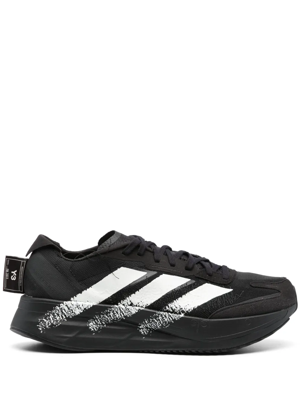 Y-3 Striped Lace-up Sneakers In Black White