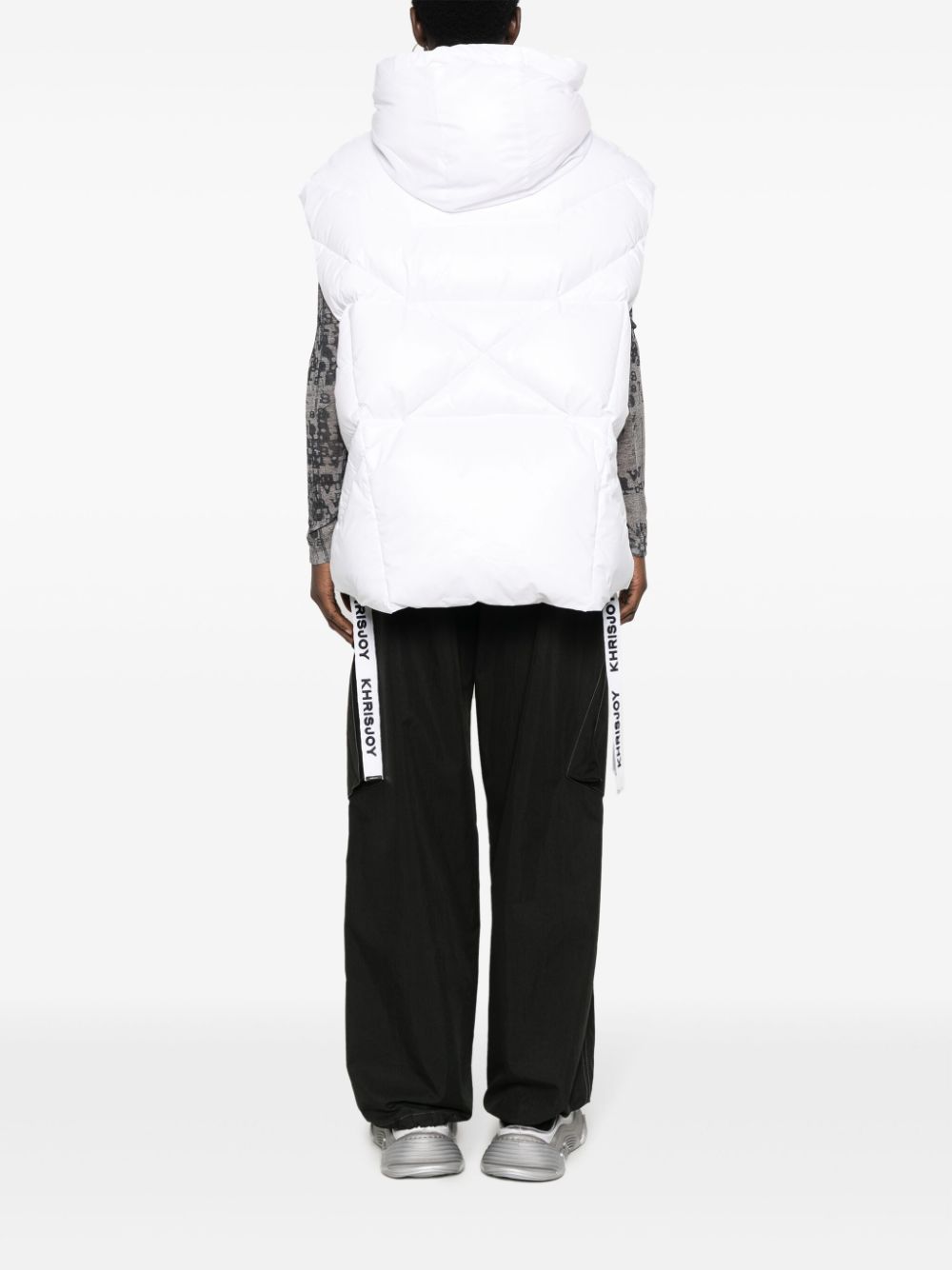 Shop Khrisjoy Puff Quilted Hooded Gilet In White