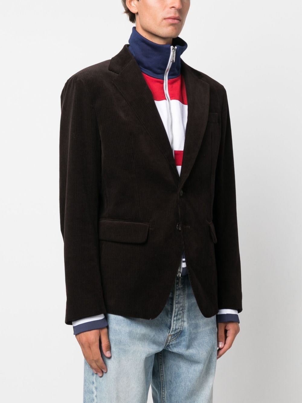 Shop Dsquared2 Layered Single-breasted Blazer In Brown