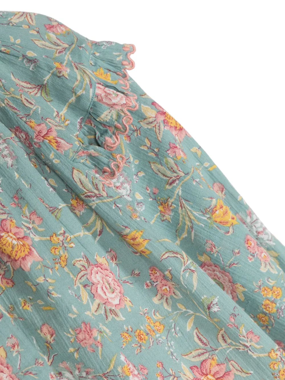 Louise Misha Iris Floral-patterned Cotton Blouse In Blue