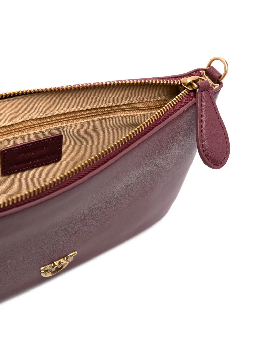 PINKO Flat Love leren crossbodytas Rood