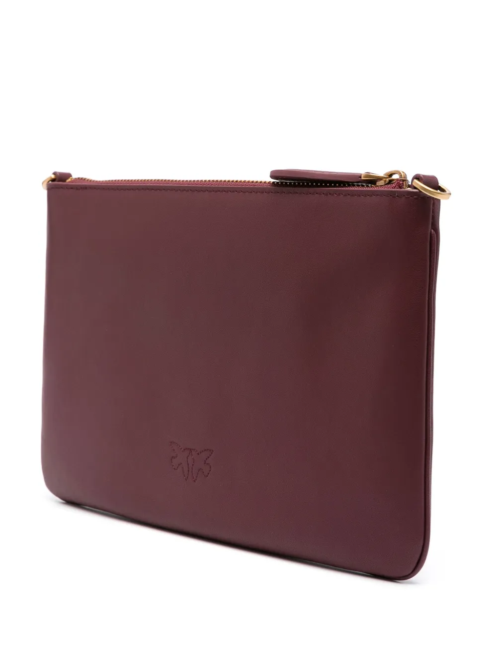 PINKO Flat Love leren crossbodytas Rood