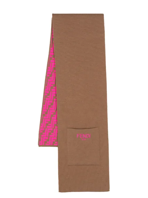 Fendi Kids Cachecol de tricô intarsia com logo FF