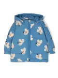 Bobo Choses Mouse All Over padded hooded jacket - Blue