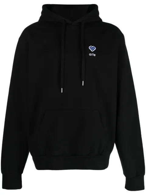 ARTE Harmon Heart logo-embroidered cotton hoodie