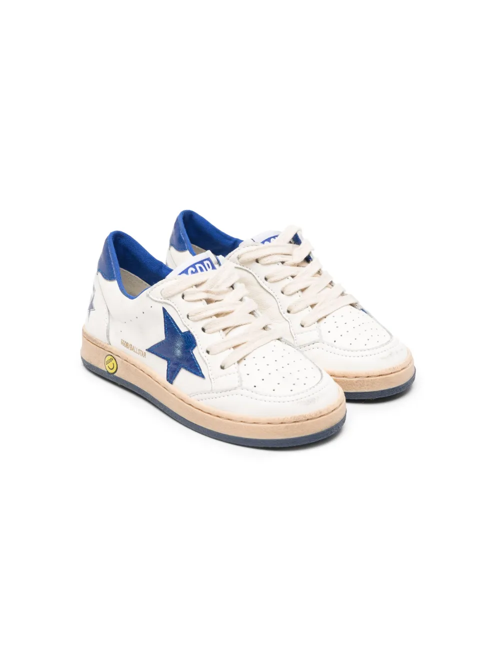Golden Goose Kids Ball Star Junior leather sneakers - Bianco