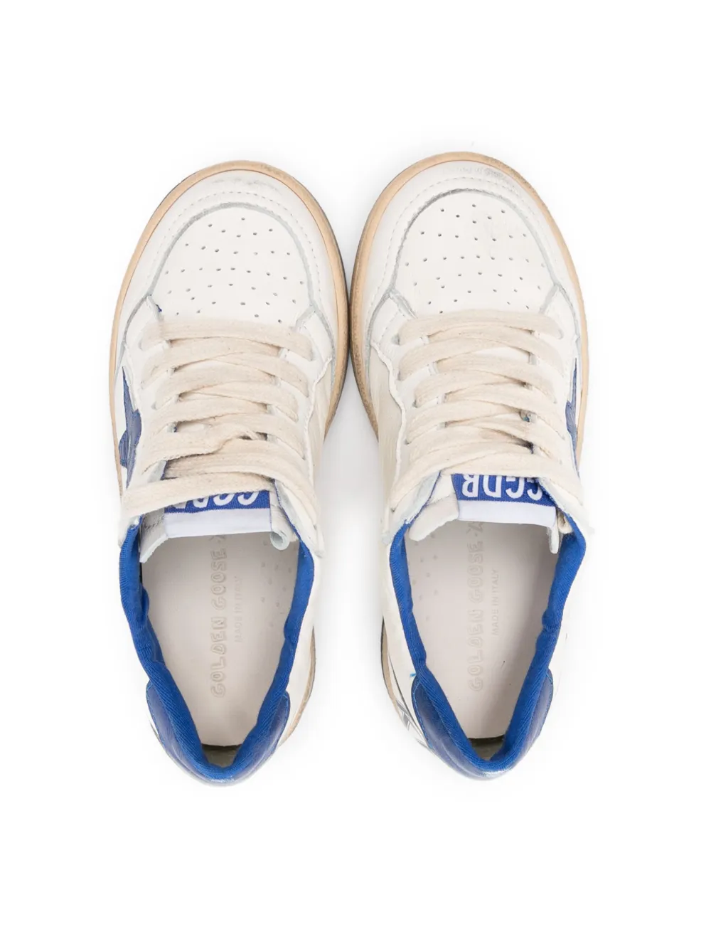 Golden Goose Kids Ball Star leren sneakers Wit