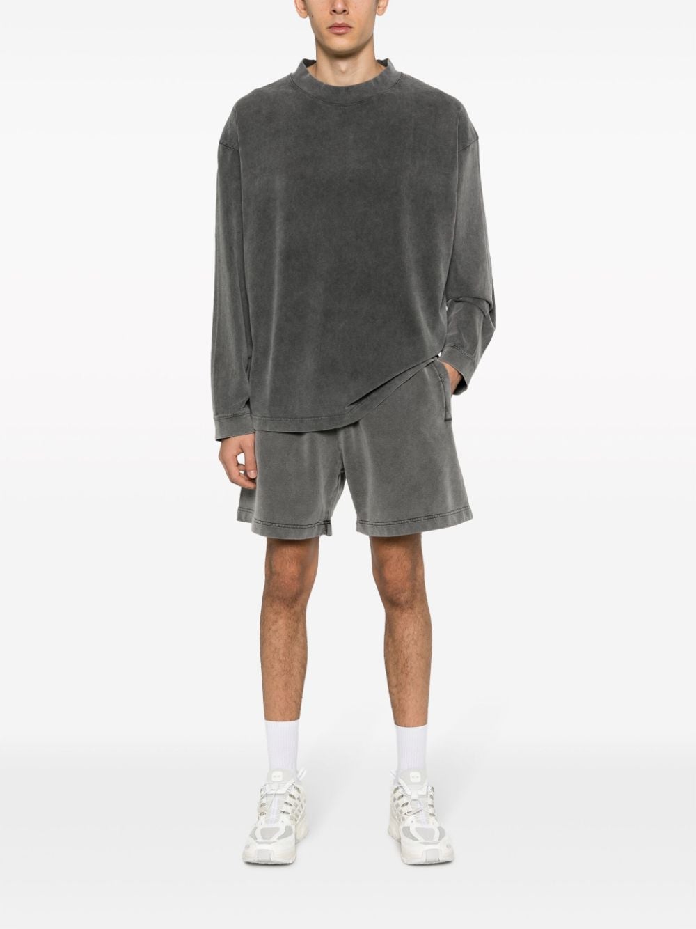Shop Acne Studios Faded-effect Cotton Sweatshirt In Black