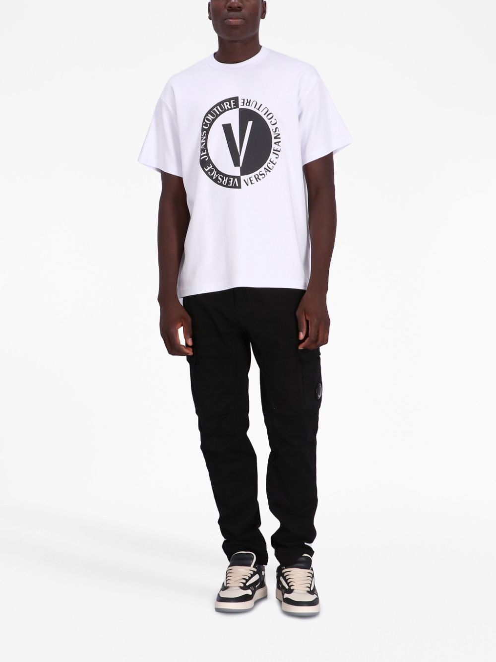Versace logo-print cotton T-shirt - Wit