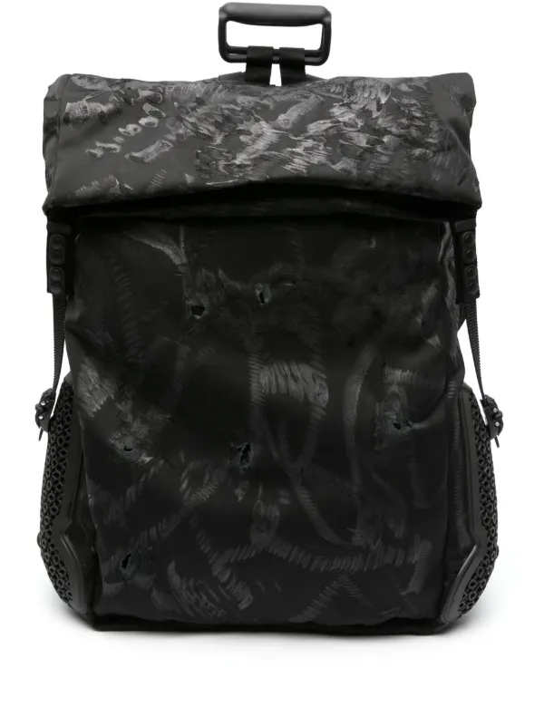 Black fold over clearance backpack