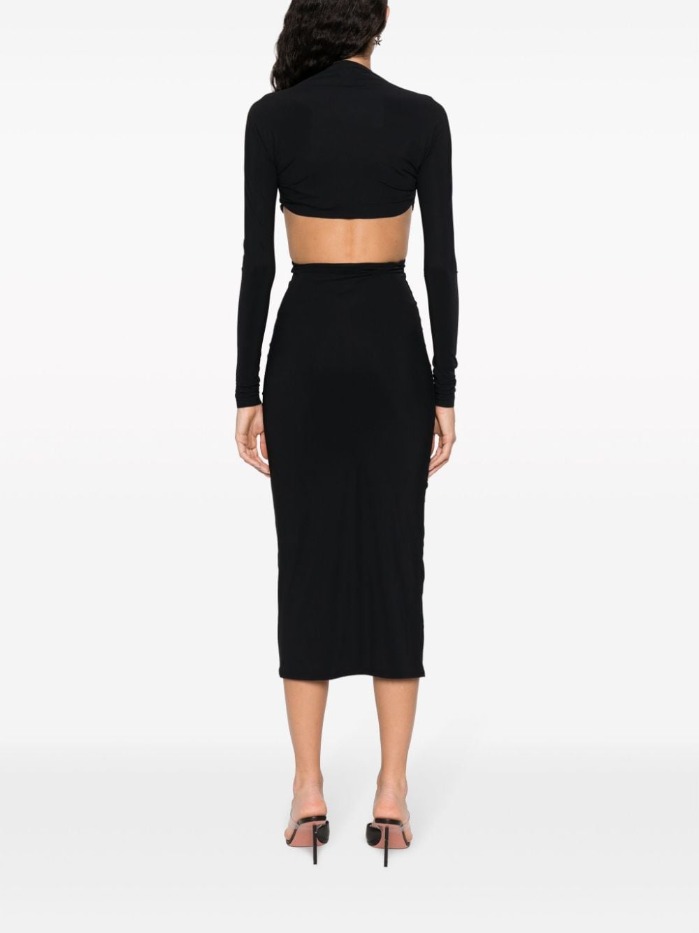 Shop Amazuìn Lena Cut-out Midi Dress In Black