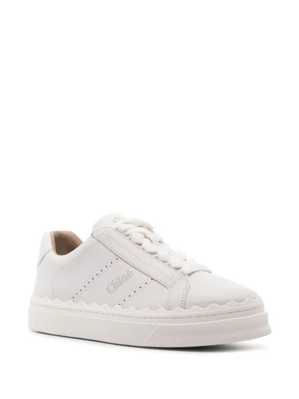 Chloe Lauren lace up Leather Sneakers White FARFETCH IE