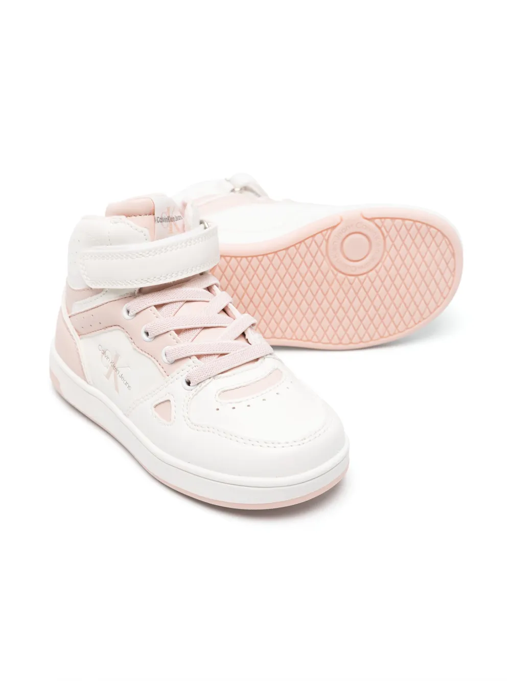 Calvin Klein Kids logo-embossed high-top sneakers - Wit