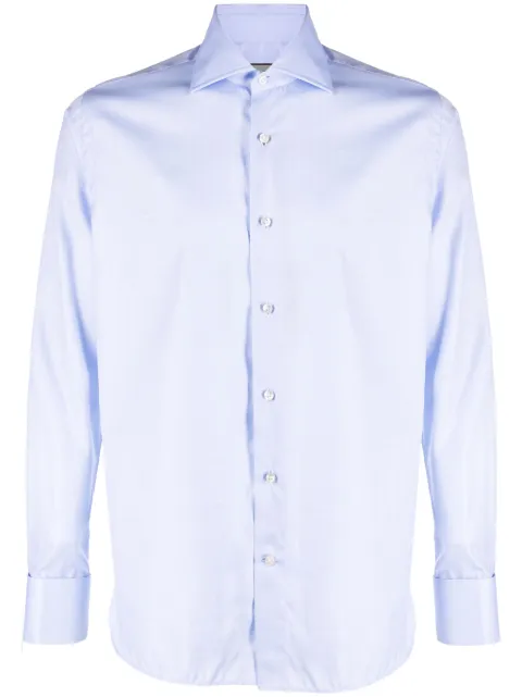 Canali spread-collar cotton shirt