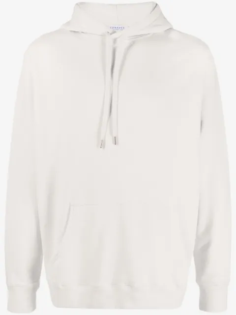 Sunspel drawstring-fastening cotton hoodie